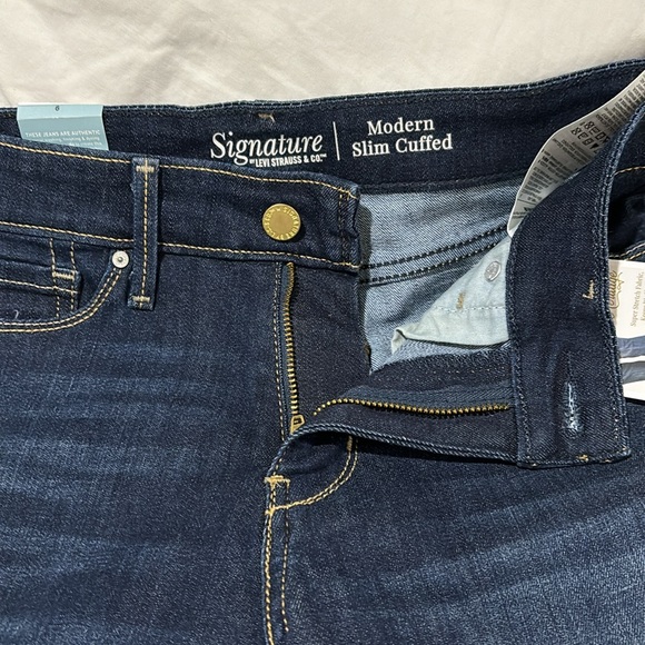 Signature Levi 6 stretch cuffed ankle jegging jeans back pockets nwt - Picture 3 of 12